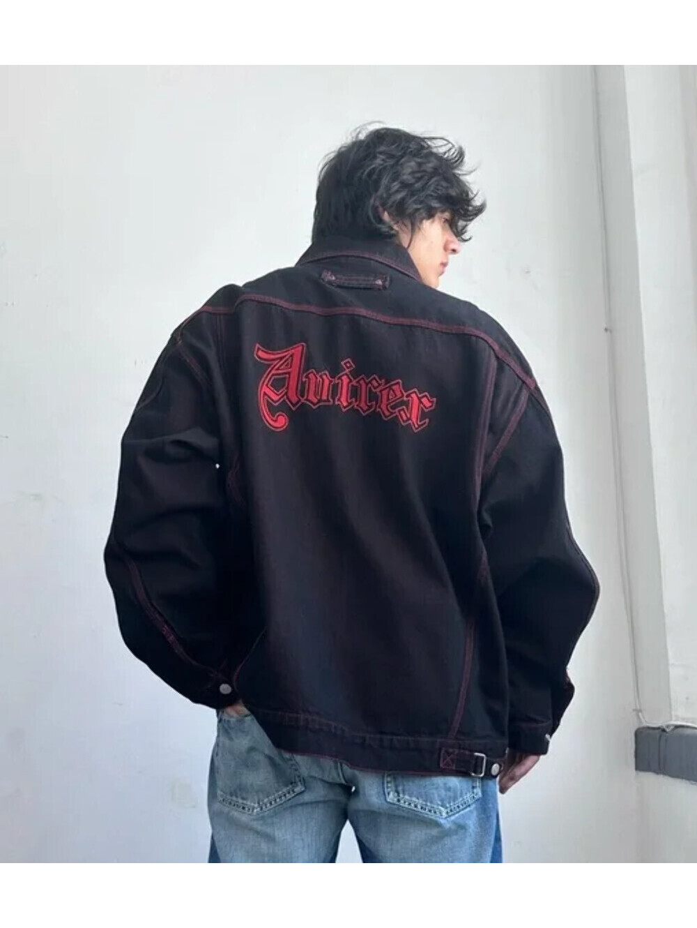 Men's Avirex Black | Red Casual Denim Jacket NWT